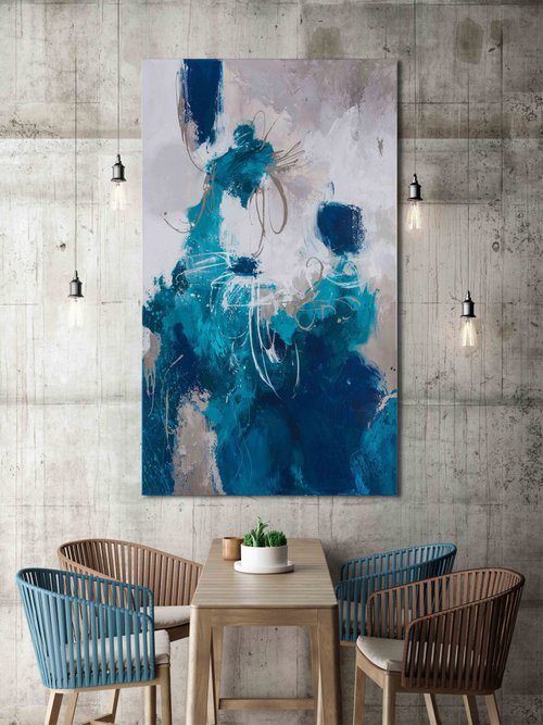 抽象画　青と白、ピンク ピンク、青、白の抽象画の写真 – Unsplashの要約の無料画像