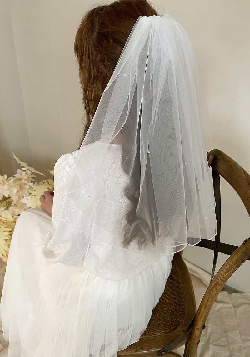miller-pearl short veil/short veil - Hair Accessories - Polyester White