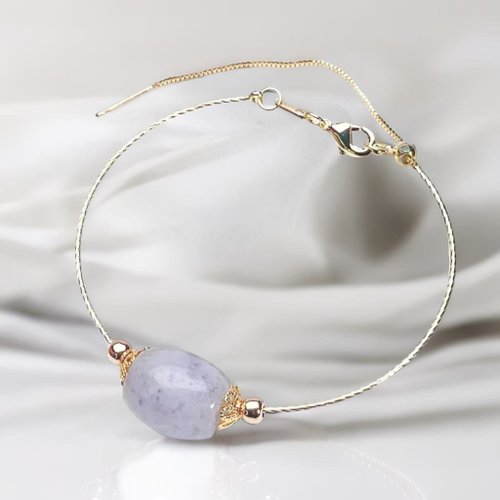 瓔珞珠寶盒 E.L.Jewelry Box 【萬事亨通】飄烏雞翡翠路路通手鍊 14K包金 | 天然緬甸玉翡翠A貨