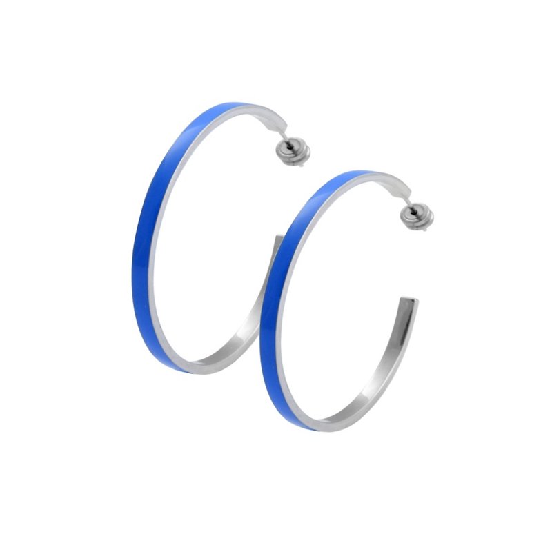Vitality - a pair of indigo pure titanium earrings - ต่างหู - โลหะ สีน้ำเงิน