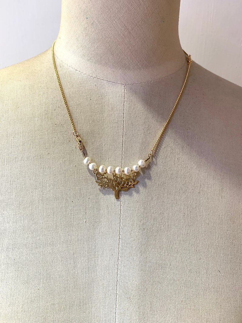 2019 new revised natural large pearl 0.6-0.8cm tree shape necklace - bracelet activity dual-use design - สร้อยคอ - ไข่มุก ขาว