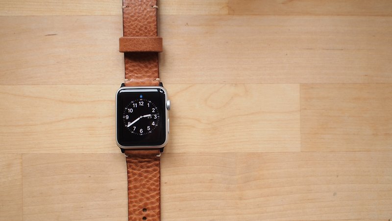 Apple Watch single layer wrap brown leather strap custom 38 / 40 / 42 / 44mm - Watchbands - Genuine Leather 