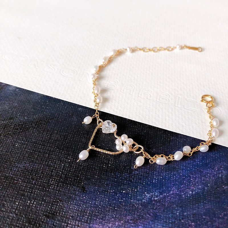 14KGF-pearl exquisite bracelet,spring - สร้อยข้อมือ - ไข่มุก ขาว
