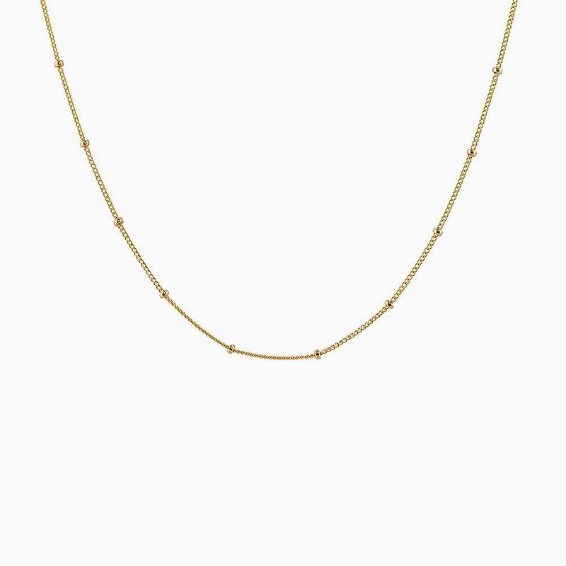 Pompom Satellite Chain Choker Necklace - สร้อยคอ - เงินแท้ สีทอง