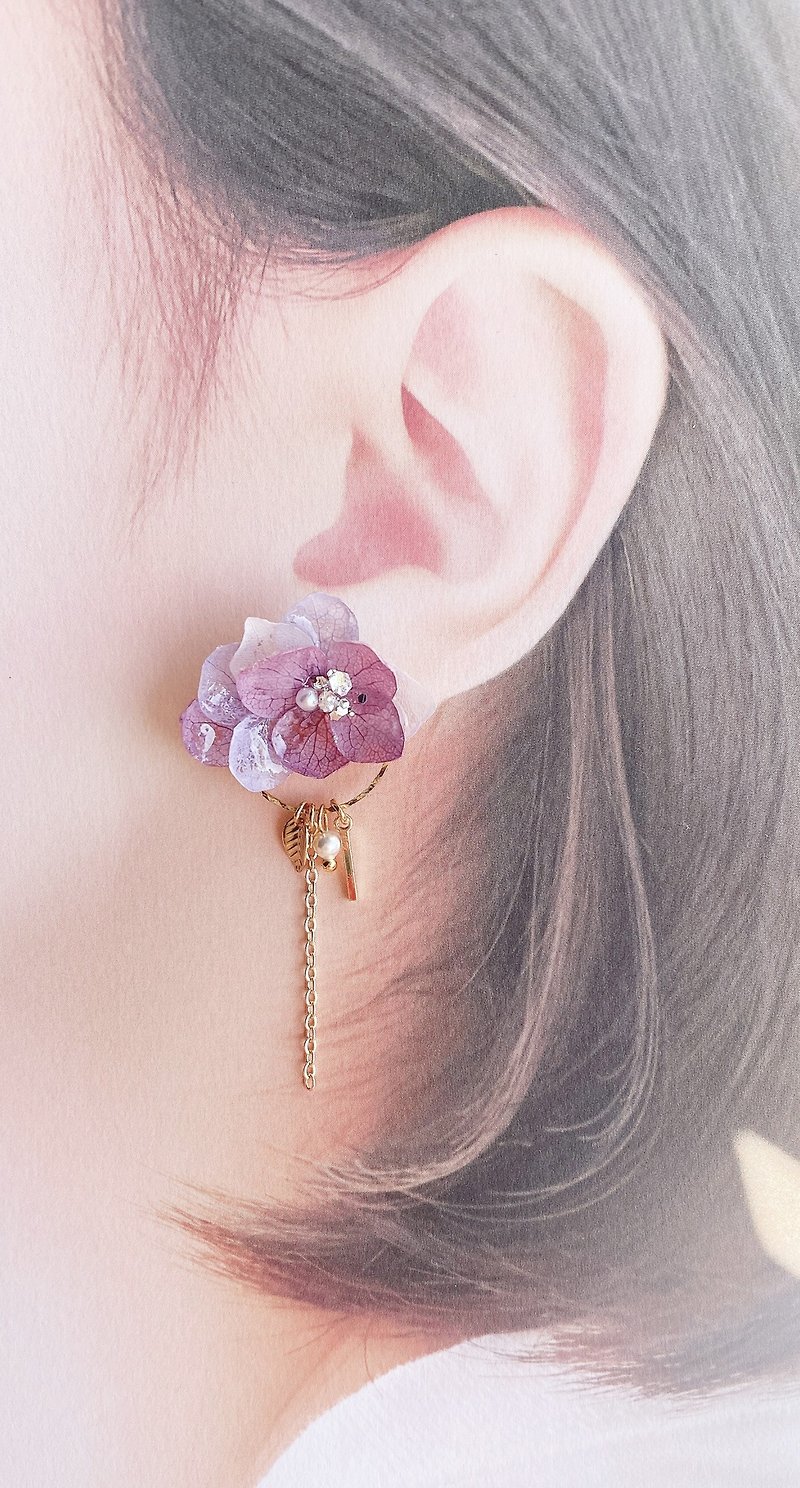 la lune - Earrings & Clip-ons - Plants & Flowers Purple