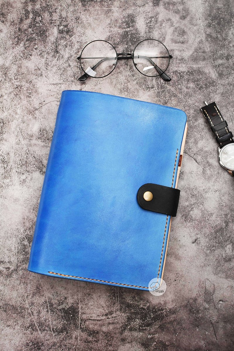 Chores. A5/A6/A7 loose-leaf leather notebook - Notebooks & Journals - Genuine Leather Blue