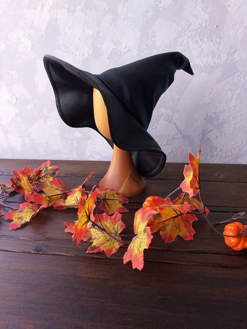Newborn halloween costume -wizard hat, halloween witch hat,   baby witch hallowe - 嬰兒帽子/髮帶 - 其他材質 黑色