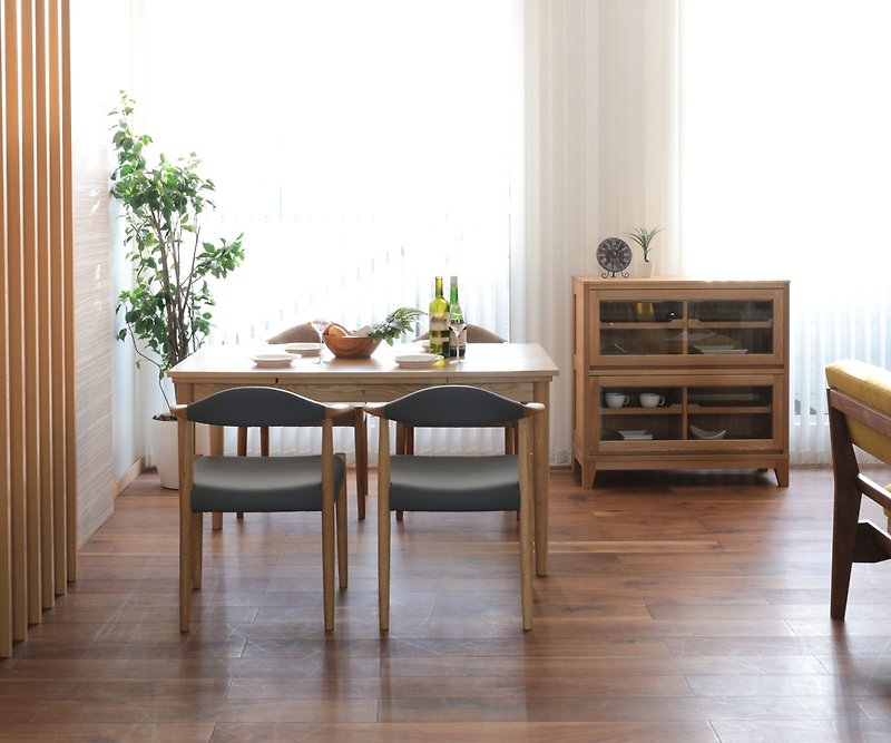 旭川家具 和木頭生活的工房 伸縮餐桌 - 餐桌/書桌 - 木頭 咖啡色