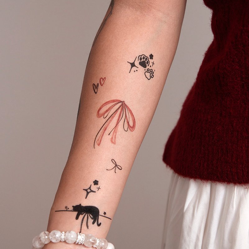 【啞光紋身貼紙】香港設計 | 刮刮紋身貼刺青貼 - 粉黑禮物 - 紋身貼紙/刺青貼紙 - 其他材質 