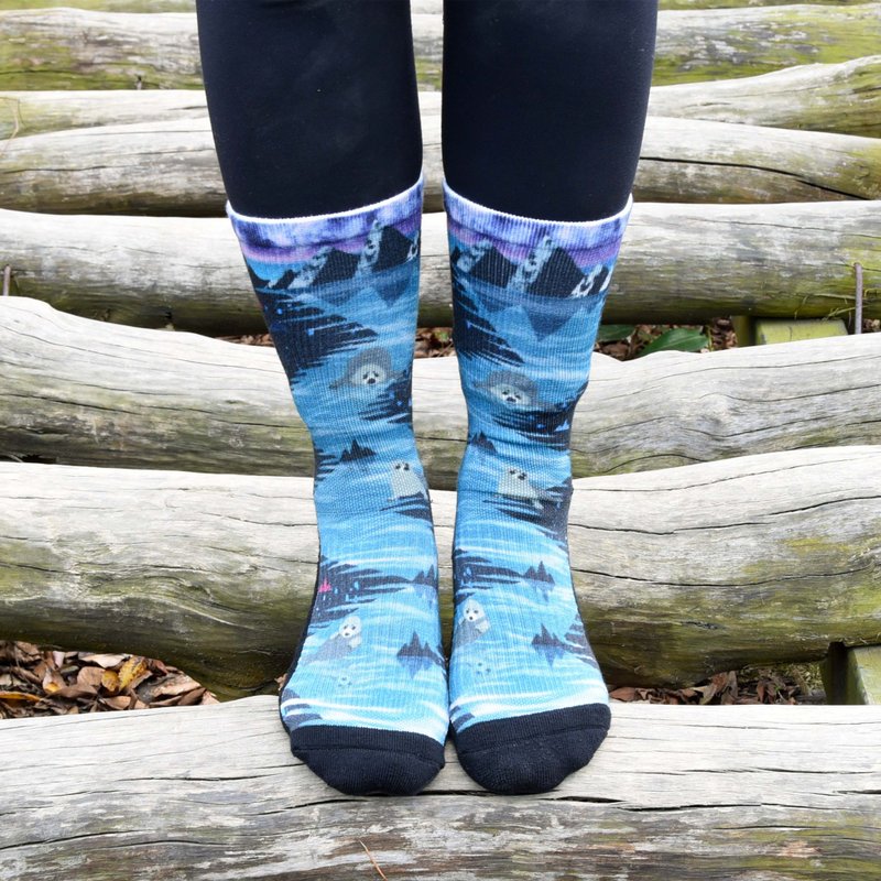 【Xiaochuang Socks】Environmental Sustainability - Where are the seals going? - Socks - Eco-Friendly Materials Blue