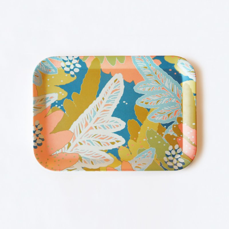 Fern Pattern Bamboo Fiber Serving Tray 2.0-Pteris semipinnata Linn. - ถาดเสิร์ฟ - วัสดุอีโค สีน้ำเงิน