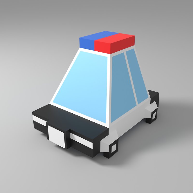 Funny police car papercraft DIY, low poly. Digital pdf instructions!