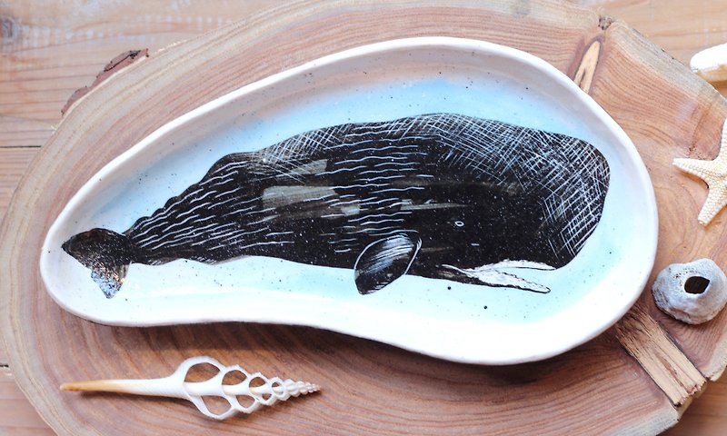 Sperm whale ☆ plate - Small Plates & Saucers - Other Materials Blue