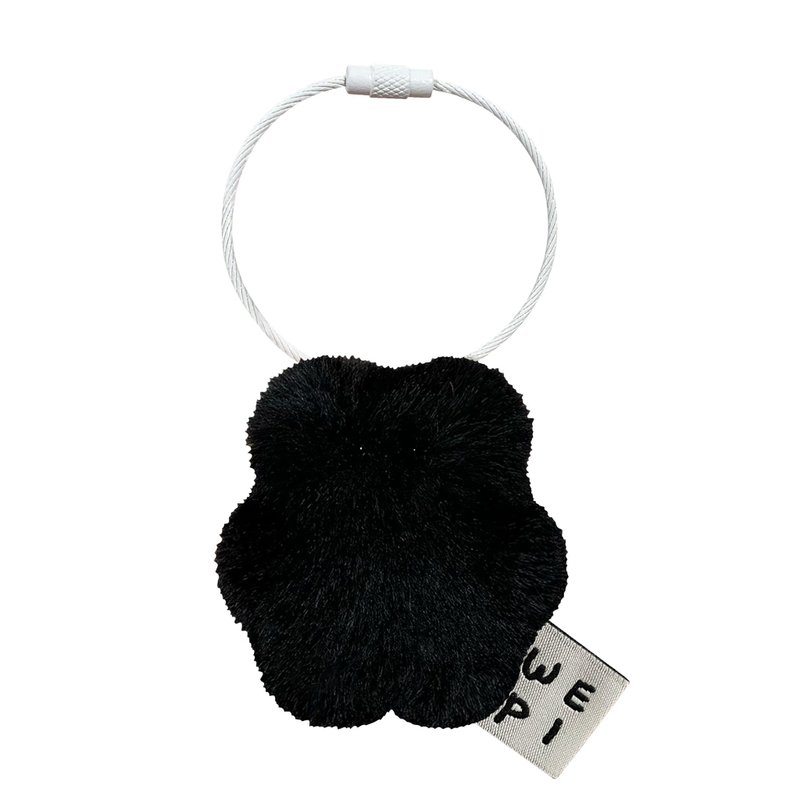 Micro kkamang key ring (5X5cm) /handmade fur mini doll present charm miniature - Stuffed Dolls & Figurines - Other Materials Black