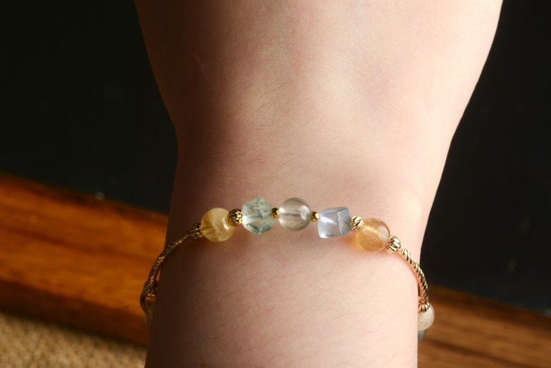 [Shenshan Crystal Mine] Grape Stone Citrine Bracelet/Grape/ Stone/Citrine - Bracelets - Crystal Yellow