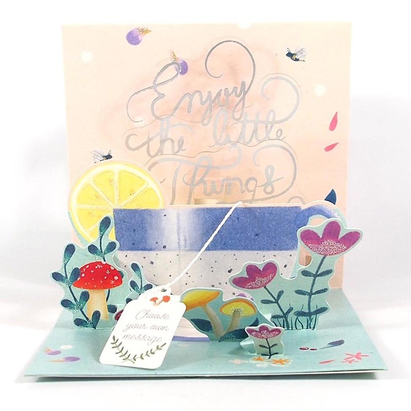 Multi-purpose three-dimensional card-A Cup of Tea's Little Lucky Up With Paper-Mother/Birthday/Thanks/Condolences - Cards & Postcards - Paper Multicolor