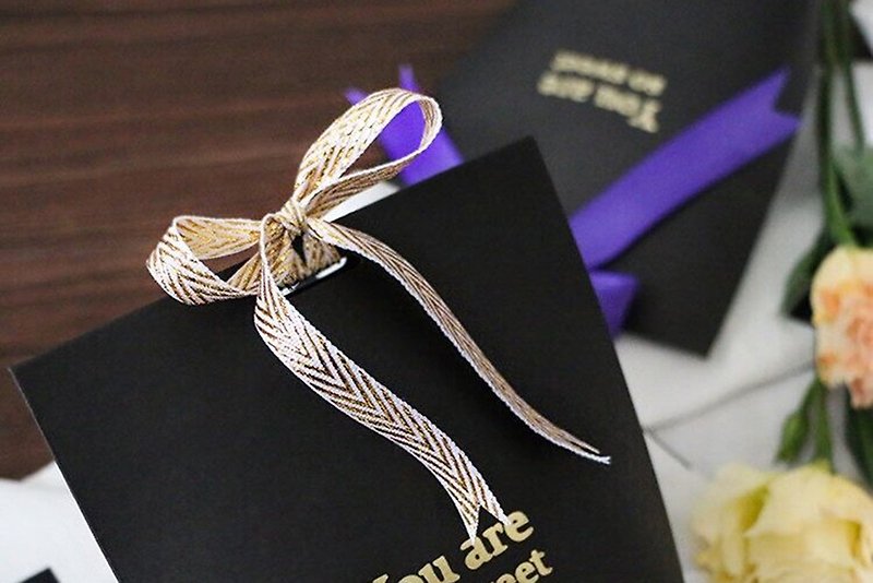 Exquisite and chic golden herringbone ribbon 3 meters gift packaging DIY material - วัสดุห่อของขวัญ - ผ้าฝ้าย/ผ้าลินิน 