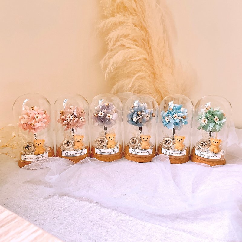 Preserved flower glass cup - small l A total of 6 types of preserved hydrangea tree dried flower cup dried flower hydrangea - ช่อดอกไม้แห้ง - พืช/ดอกไม้ หลากหลายสี