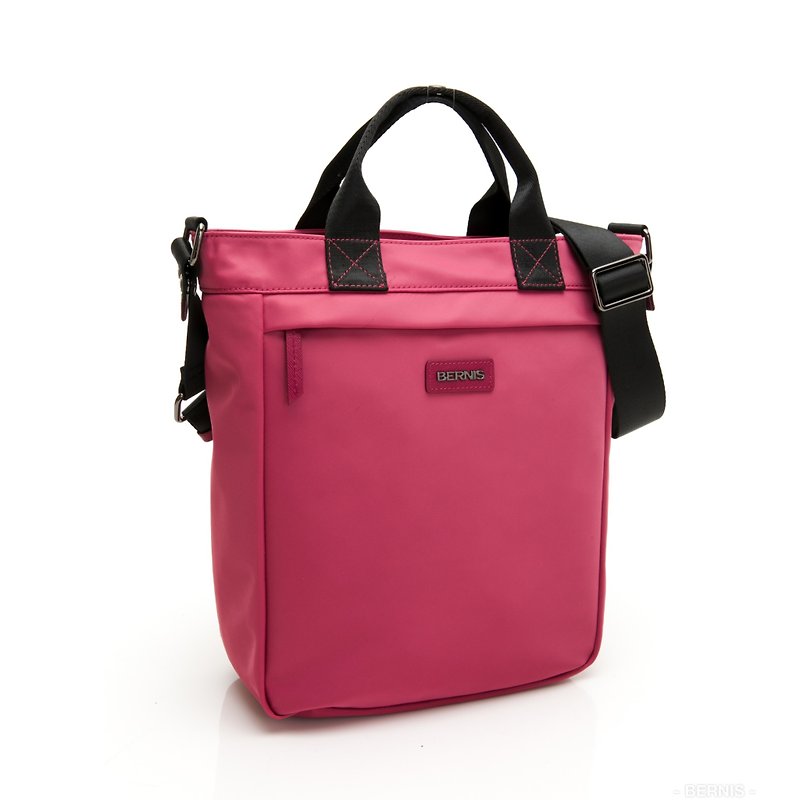 Dual-purpose portable nylon | accompanying lightweight 2way upright handbag-coral pink - กระเป๋าถือ - ไนลอน สึชมพู