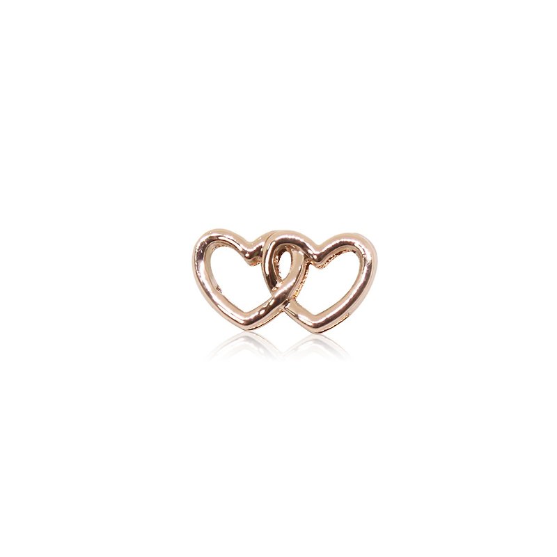 HOURRAE [Heart to Heart, Double Heart] Popular Rose Gold Series Small Jewelry - Bracelets - Other Metals Brown