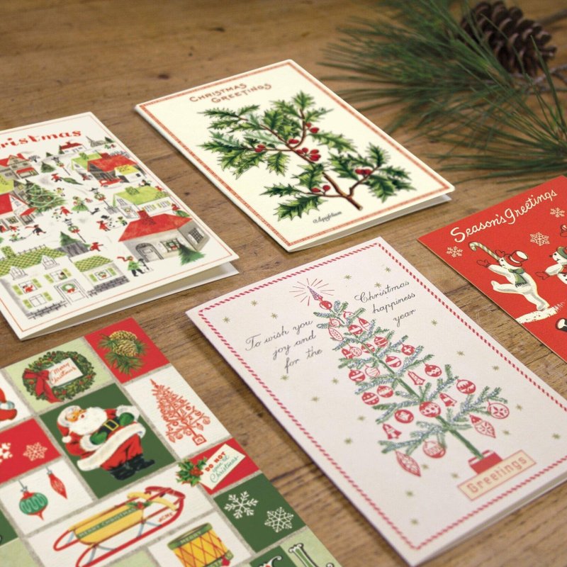 Cavallini & Co.  GREETING CARD 聖誕卡(小) - 卡片/明信片 - 紙 多色