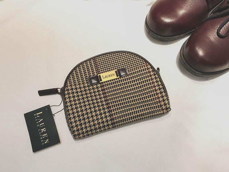 LAUREN VINTAGE cosmetic bag / clutch / Ralph Lauren / Brand New - Handbags & Totes - Cotton & Hemp Brown