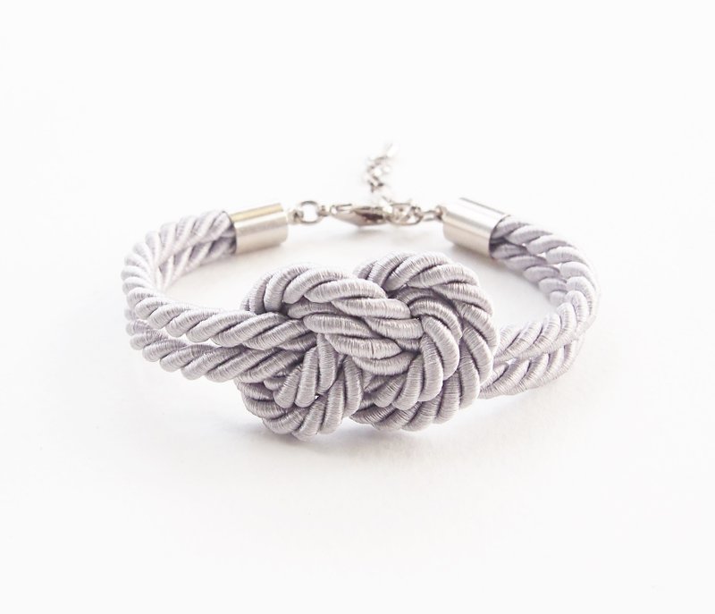 Gray infinity knot bracelet - 手鍊/手環 - 其他材質 灰色