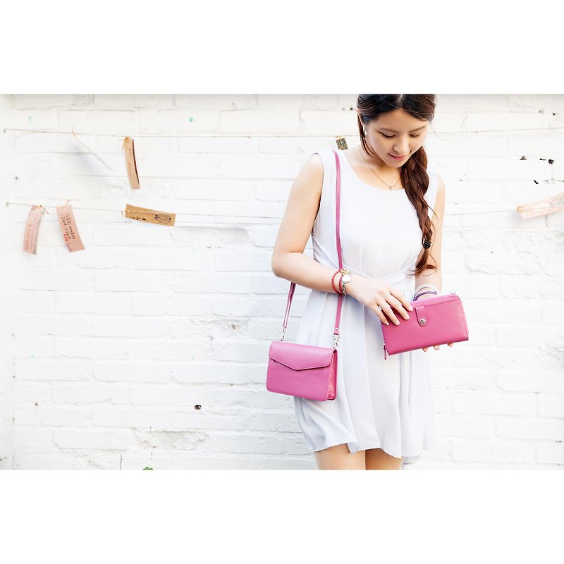 Welfare goods - Latty twins pink - Messenger Bags & Sling Bags - Genuine Leather Pink