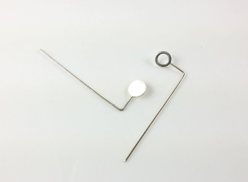 Light earrings, sterling silver earrings, comma long needles, designer handmade silverware - Earrings & Clip-ons - Sterling Silver White