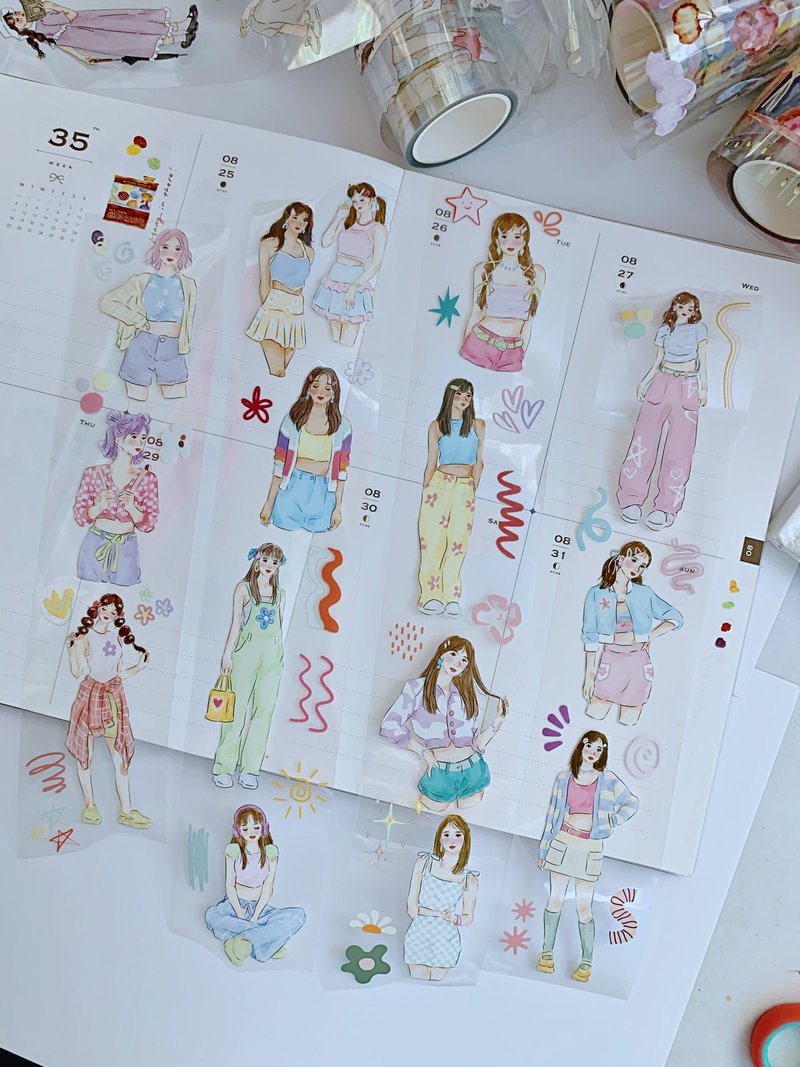 Funky / 5cm Clear PET Washi Tape - 紙膠帶/和紙/PET - 其他材質 