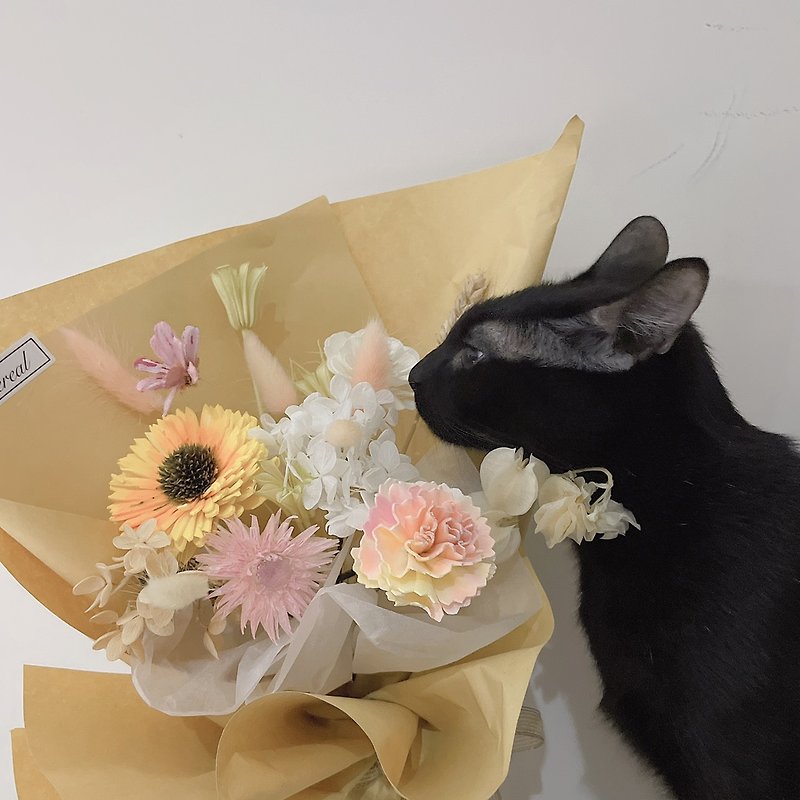 [Spring and Summer Peach] Dry Bouquet/Medium Bouquet/Graduation Season Bouquet - Dried Flowers & Bouquets - Plants & Flowers Orange