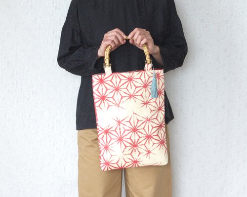 Obi remake bamboo bag 帯リメイクバッグ mu-handwork - Pinkoi
