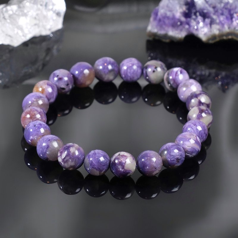 #544 One picture, one thing/9mm jade amethyst rare emotional health mineral natural crystal - สร้อยข้อมือ - คริสตัล สีม่วง