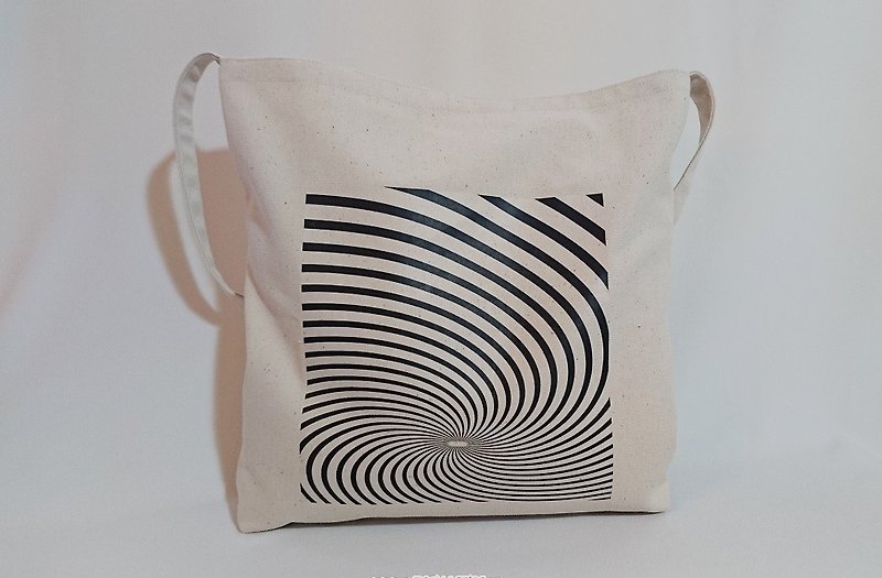 Canvas bags oblique shoulder bag backpack - กระเป๋าแมสเซนเจอร์ - ผ้าฝ้าย/ผ้าลินิน 