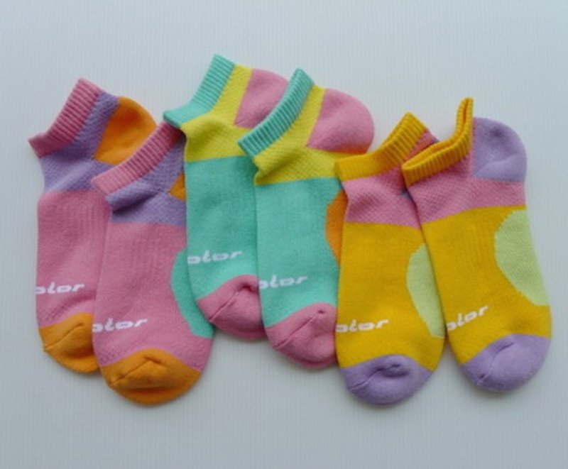 全棉機能專業氣墊慢跑襪(女)粉紫 (五色可選) - 襪子 - 棉．麻 紫色