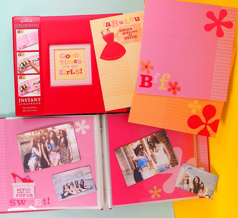 ◤ warm red sisters ADS | full-color pages exquisite Scrapbooking | Scrapbook notebook - อัลบั้มรูป - กระดาษ สีแดง