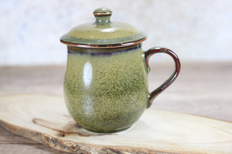【送禮好物】300ml 茶末釉蓋杯 帶蓋馬克杯 鶯歌名家葉敏祥作品 - 咖啡杯/馬克杯 - 瓷 