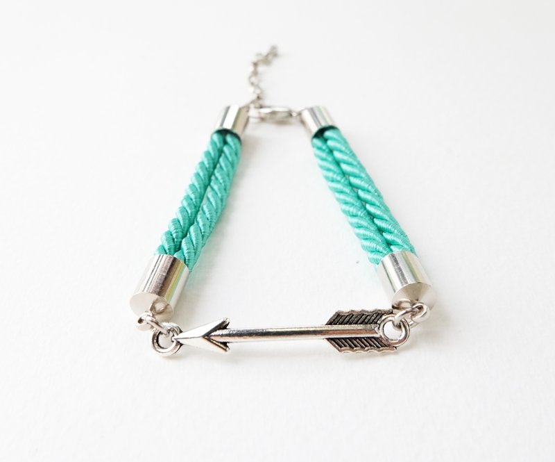 ♥ ELBRAZA ♥ Arrow mint bracelet - สร้อยข้อมือ - วัสดุอื่นๆ สีเขียว