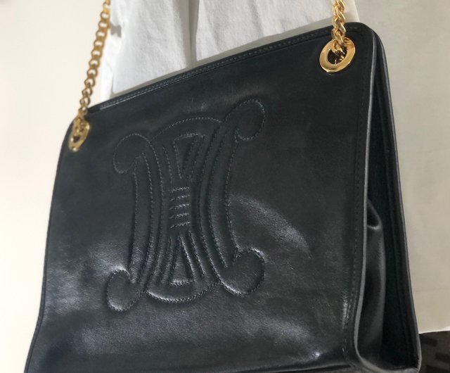 日本直送 名牌中古包 】CELINE セリーヌ トリオンフステッチ レザー チェーンショルダー ショルダーバッグ ブラック wbua6u - ショップ  VintageShop solo ショルダーバッグ - Pinkoi