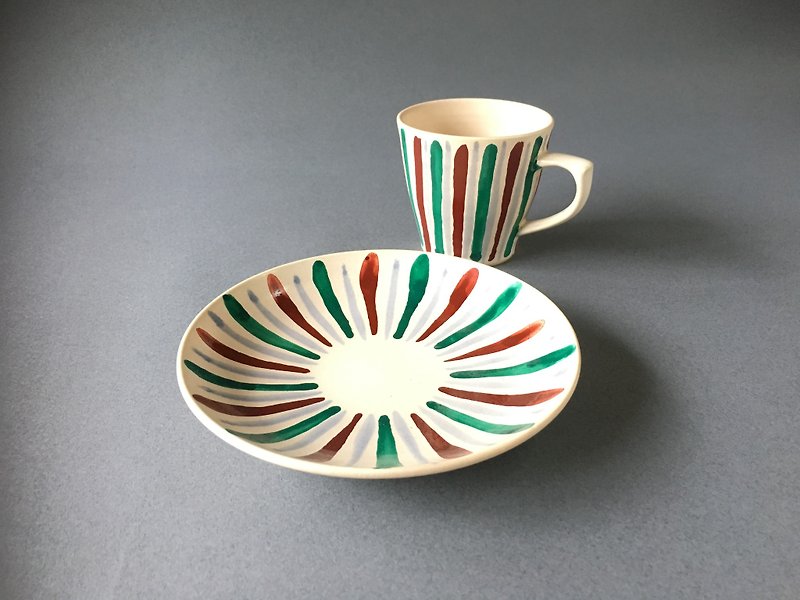 Stripe cup & saucer - Teapots & Teacups - Porcelain Multicolor