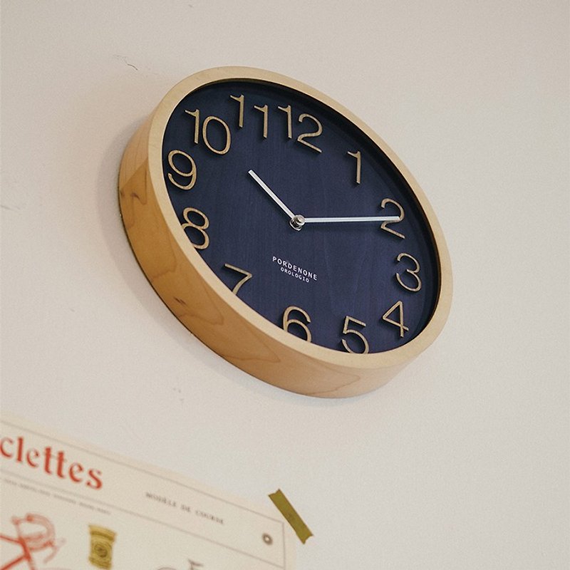 Plock- Royal Navy Blue Silent Clock Wall Clock - นาฬิกา - ไม้ สีน้ำเงิน
