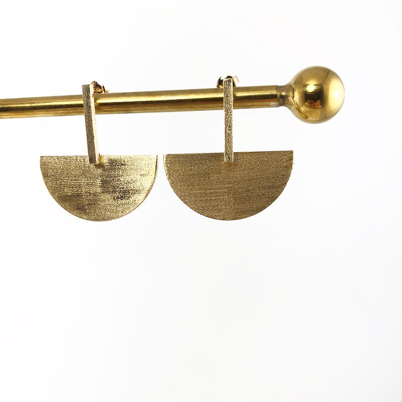 ART COLE 和風925純銀耳環 黃銅耳環 簡約耳環 金色 小禮物 - 耳環/耳夾 - 純銀 金色