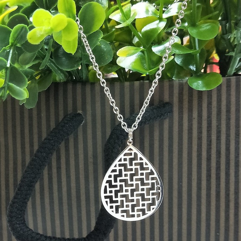 Medical Grade Thin Steel Jewelry Window Grille Necklace - Necklaces - Stainless Steel Silver