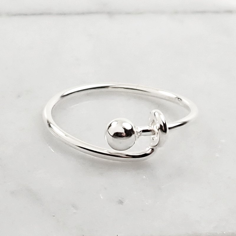 Limited Edition - Crazy Geometry | Minimalist Bead Adjustment Hand Circumference Activity 925 Sterling Silver Ring - General Rings - Sterling Silver Silver