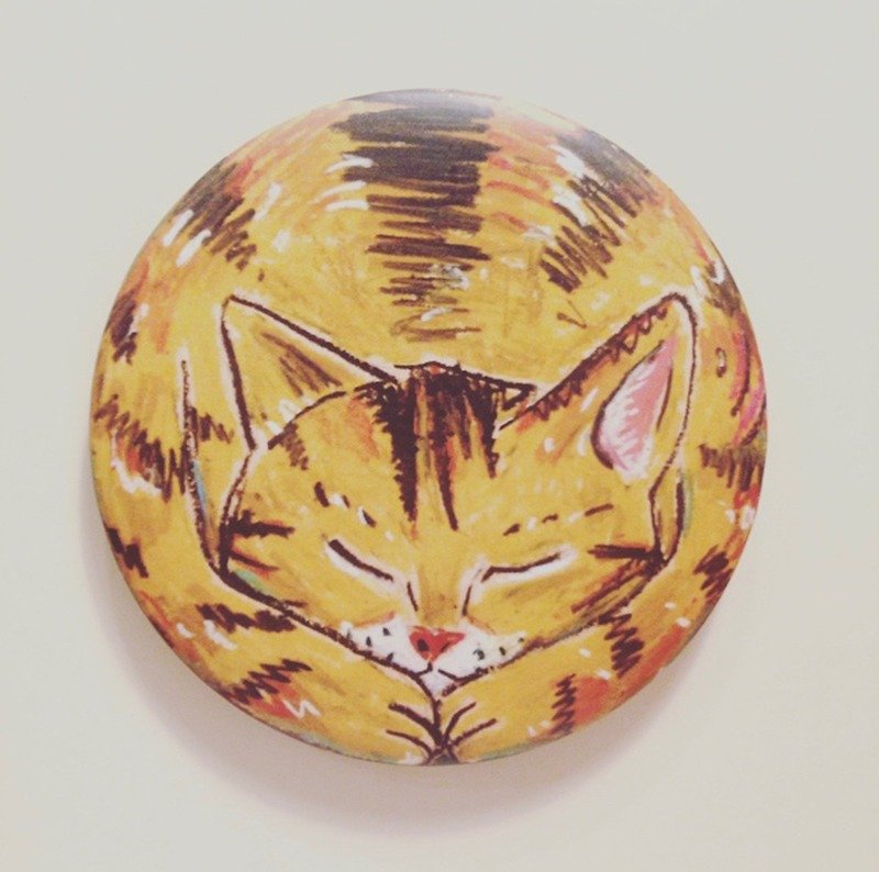Tabby Cat Meatballs_ Bottle Magnet - Magnets - Other Metals Brown
