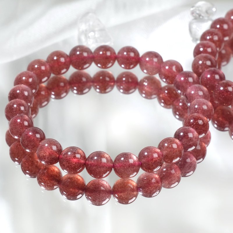 Top-quality pigeon blood red strawberry crystal bracelet│Love, marriage, peach blossom, cute and sweet customization - Bracelets - Crystal Red