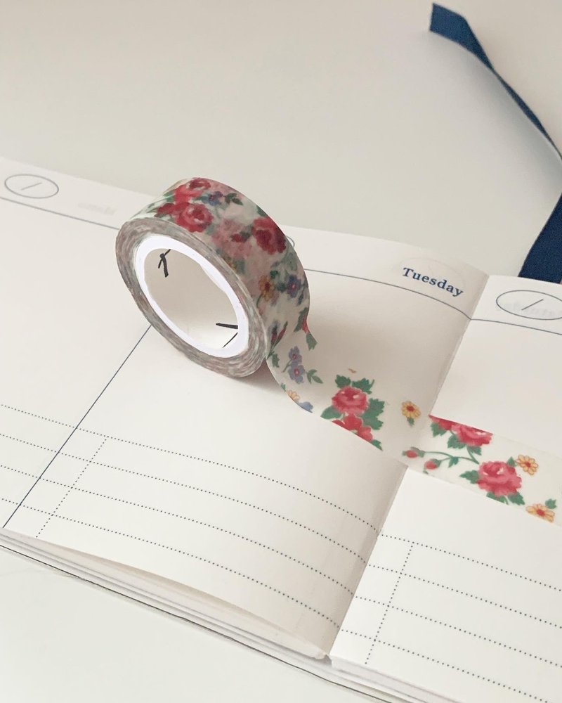 Sophia Flower Washi Tape - 紙膠帶/和紙/PET - 其他材質 