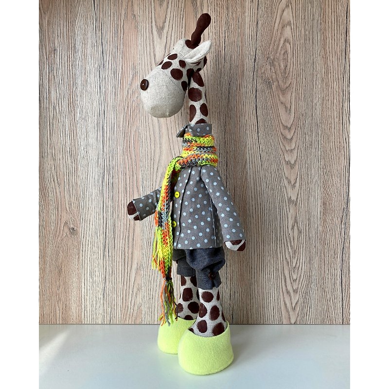 Giraffe Soft Toy, Gift for Birthday - Kids' Toys - Linen Brown