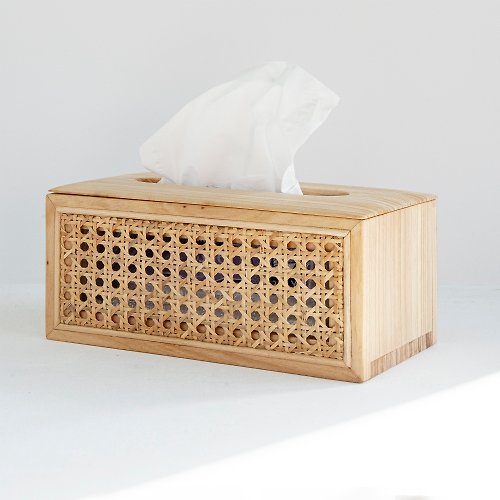 Tomood/ Solid wood double-sided rattan Tissue Box between earth