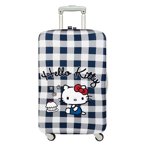 LOQI LOQI 行李箱外套-三麗鷗授權 HELLO KITTY藍白格紋【L號】